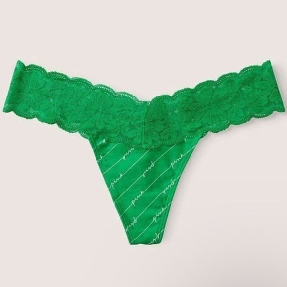 Victoria's Secret Other - Victoria Secret Pink Lace Trim Thong Panty Size xl